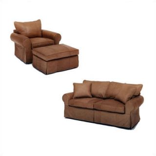 Distinction Leather Skirted Leather Sleeper Sofa and Chair Set
