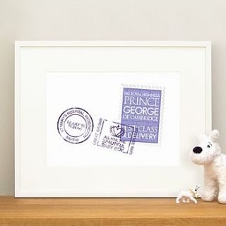 personalised royal new baby gift print by wordplay design