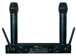 IDOLpro UHF 368 Dual Rechargeable Wireless Microphone VFD Display Musical Instruments