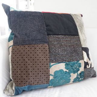 grey patchwork floor cushion by lockwood design