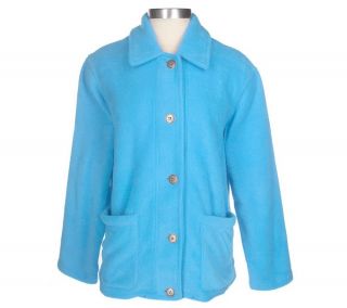 Susan Graver Solid Fleece Jacket with Patch Pockets —
