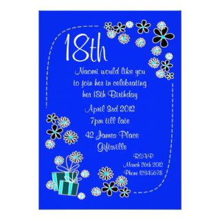 Gift and Flowers 18th Birthday Invitation