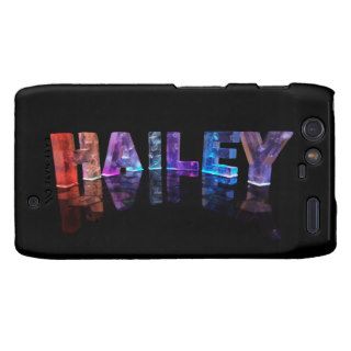 The Name Hailey in 3D Lights (Photograph) Motorola Droid RAZR Cover