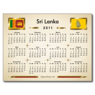 Sri Lanka 2011 Calendar Postcard