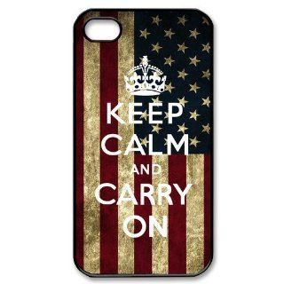 Custom Keep Calm And Carry On Cover Case for iPhone 4 4s LS4 369 Cell Phones & Accessories