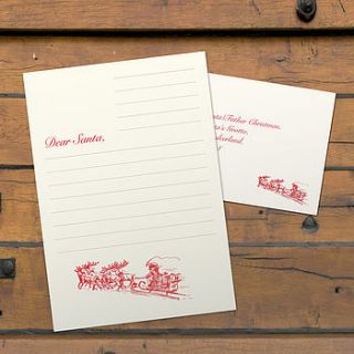 a letterpress letter to santa by letterpress design