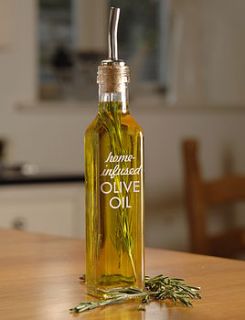 'home infused' olive oil bottle by freshly forked