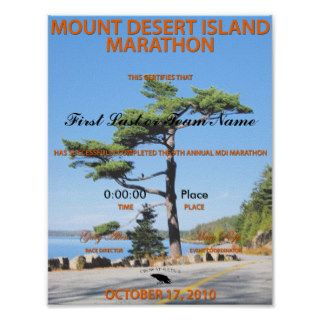2010 MDI Marathon FINISHER certificate Print