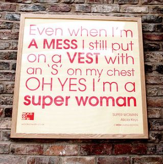 wow 'super woman' framed print by words on walls