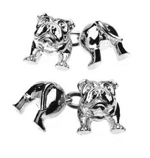 bulldog cufflinks made in england by christopher simpson