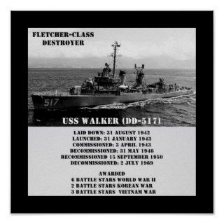 USS Walker (DD 517) Poster