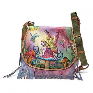 Anuschka Fringed Flap Saddle Bag  Women's   Enchanted Forest Fairy