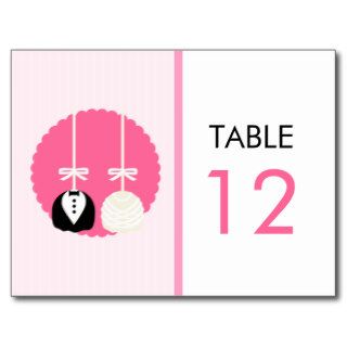 Pink Cake Pop Table Number Card Post Card