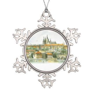 Prague Castle Pewter Ornament