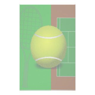 Tennis Court and Racquets Custom Stationery