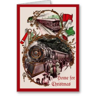 1900s Christmas Train Business Christmas Card