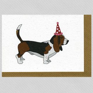 illustrated basset hound blank card by illustrated cards
