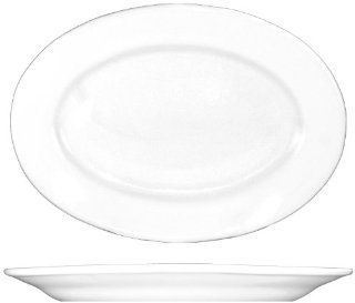 ITI DO 81 Porcelain Dover 9.375 Inch by 6.625 Inch Platter, 24 Piece, White Kitchen & Dining