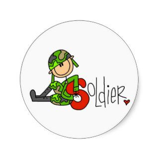 S is for Soldier Round Stickers