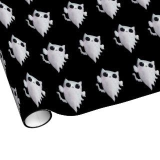 Scary Kitty Cat Ghost Gift Wrapping Paper