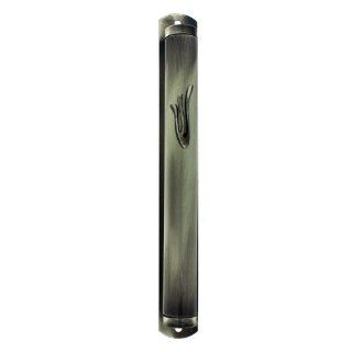Pewter Mezuzah with Large Stylized Hebrew Letter Shin   Decorative Hanging Ornaments