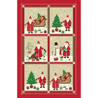 santa squares linen tea towel by ulster weavers