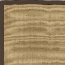 Woven Town Chocolate Sisal with Cotton Border Rug (5' x 7'9) 5x8   6x9 Rugs