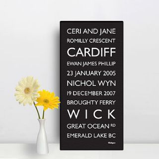 personalised destination bus blind canvas by wallspice
