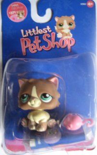 Littlest Pet Shop # 371 Brown White Cat RARE Toys & Games