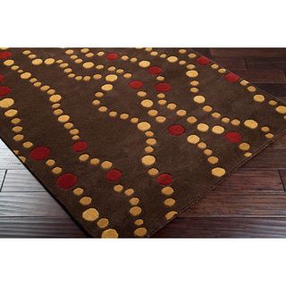 Hand tufted Brown Contemporary Geometric Forum Wool Rug (8' x 11') Surya 7x9   10x14 Rugs