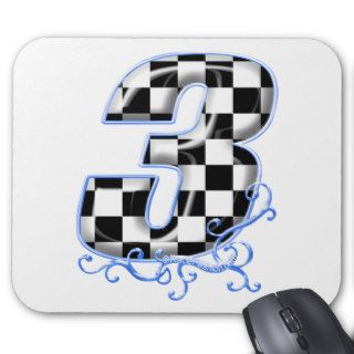 3 auto racing number mouse pad