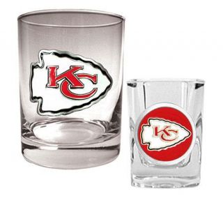 NFL Kansas City Chiefs Rocks & Shot Glass Set —