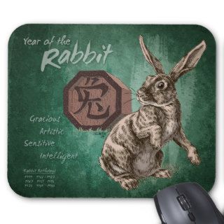 Year of the Rabbit Chinese Zodiac Astrology Mouse Pads