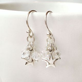 sterling silver & crystal tiny star earrings by mia belle