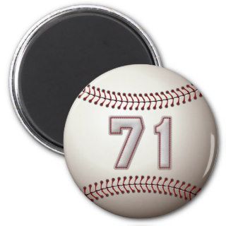 Player Number 71   Cool Baseball Stitches Refrigerator Magnets