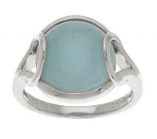 Milky Aquamarine Polished Status Sterling Ring —