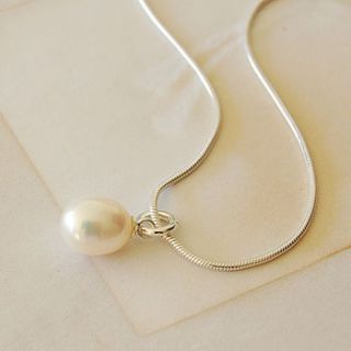 ivory pearl drop necklace by highland angel