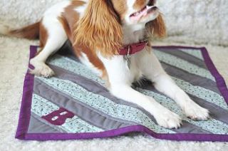 handmade quilted stripes pet blanket by dimple stitch