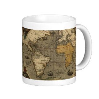 Antique world map mug
