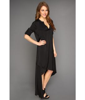 BCBGMAXAZRIA Eddie Asymmetrical Shirtdress Black