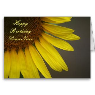 Happy Birthday Niece, Sunflower close up Greeting Cards