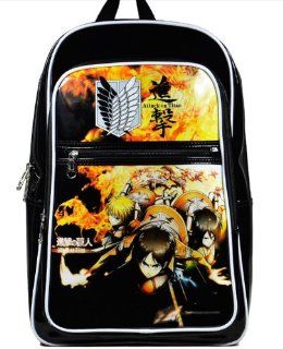 Black Attack on Titan Backpack Student Anime School Book Bag Laptop Case Sports & Outdoors