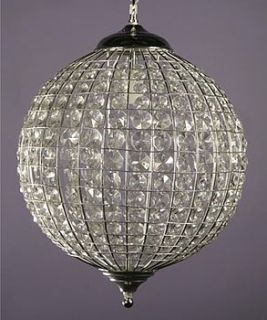 chrome globe art deco crystal chandelier by made with love designs ltd