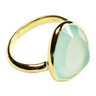 cressida ring gold and aqua chalcedony by flora bee