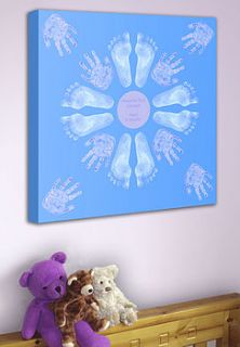 baby hand and footprint canvas by artful kids