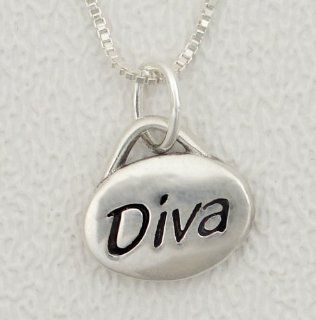 A Petite Sterling Silver Diva TagMade in America The Silver Dragon Jewelry