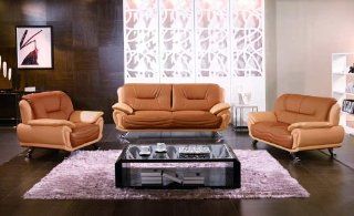 Shop New 3pc Contemporary Modern Leather Sofa Set #AM 388 B CAMEL/YELLOW at the  Furniture Store. Find the latest styles with the lowest prices from UTM