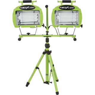Designers Edge Portable Dual Worklight — Twin 65 Watt Fluorescent Bulbs and Telescoping Stand, Model# L-2005  Free Standing Work Lights