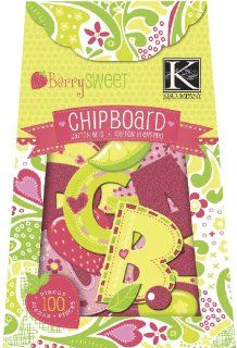 K&Company Berry Sweet Chipboard Box, Glitter Alphabet 100 Pieces