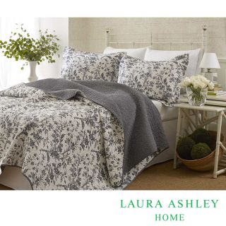 Laura Ashley Laura Ashley Amberley 3 piece Quilt Set Black Size Full